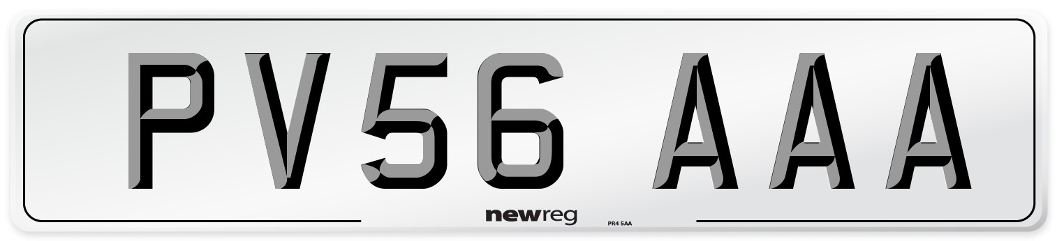 PV56 AAA Number Plate from New Reg